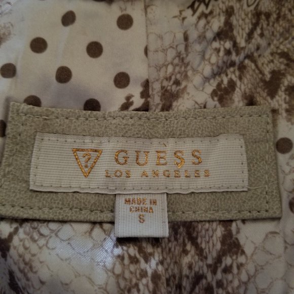 GUESS Beige Faux Leather Jacket - Picture 8 of 12